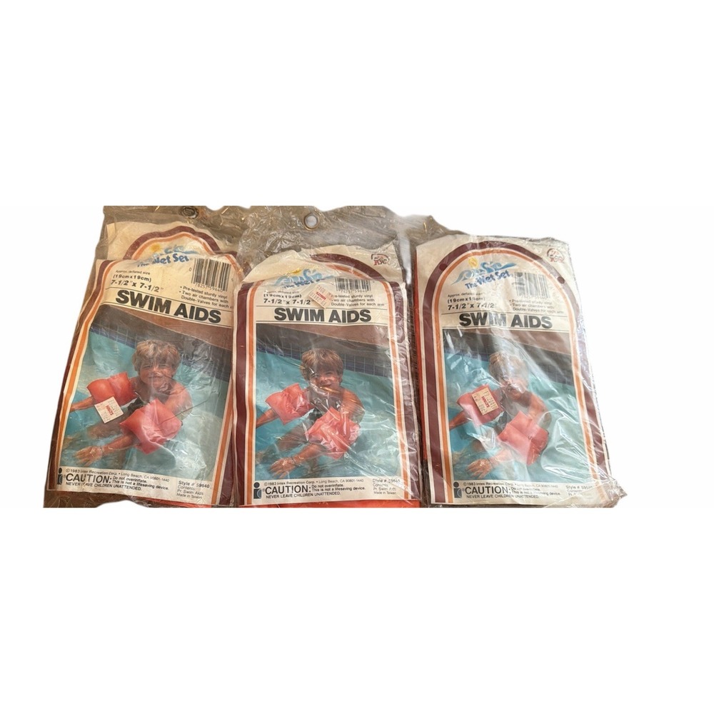 Vintage Lot Of 3 Intex Wet‎ Set Arm Floats Swim Aids 1983!